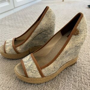 Tory Burch Women's Beige Wedge Shoes